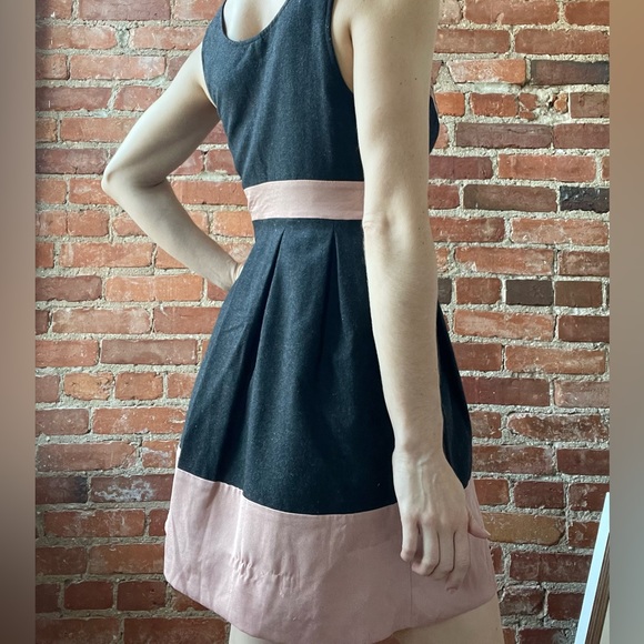 Sleeveless pink/gray A-line spring dress - Picture 11 of 13